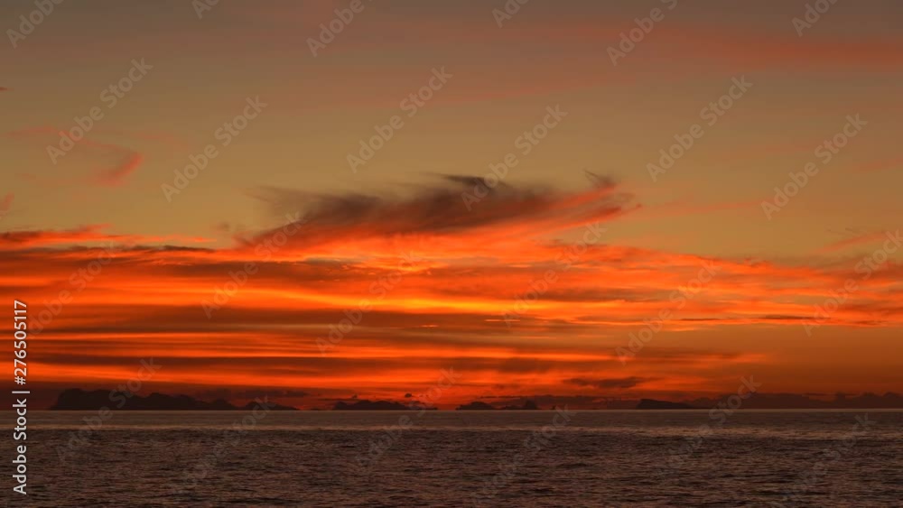 Beautiful sunset over sea water wave. Summer vacation concept. Island Koh Phangan, Thailand, establishing shot Beautiful sunset over sea water wave. Summer vacation concept. Island Koh Phangan, Thailand, establishing shot