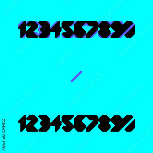 Geometric modular font. Numbers set.