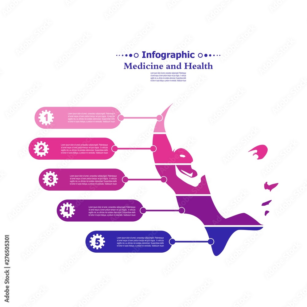 Medicine and health data visualization. Abstract elements of graph ...