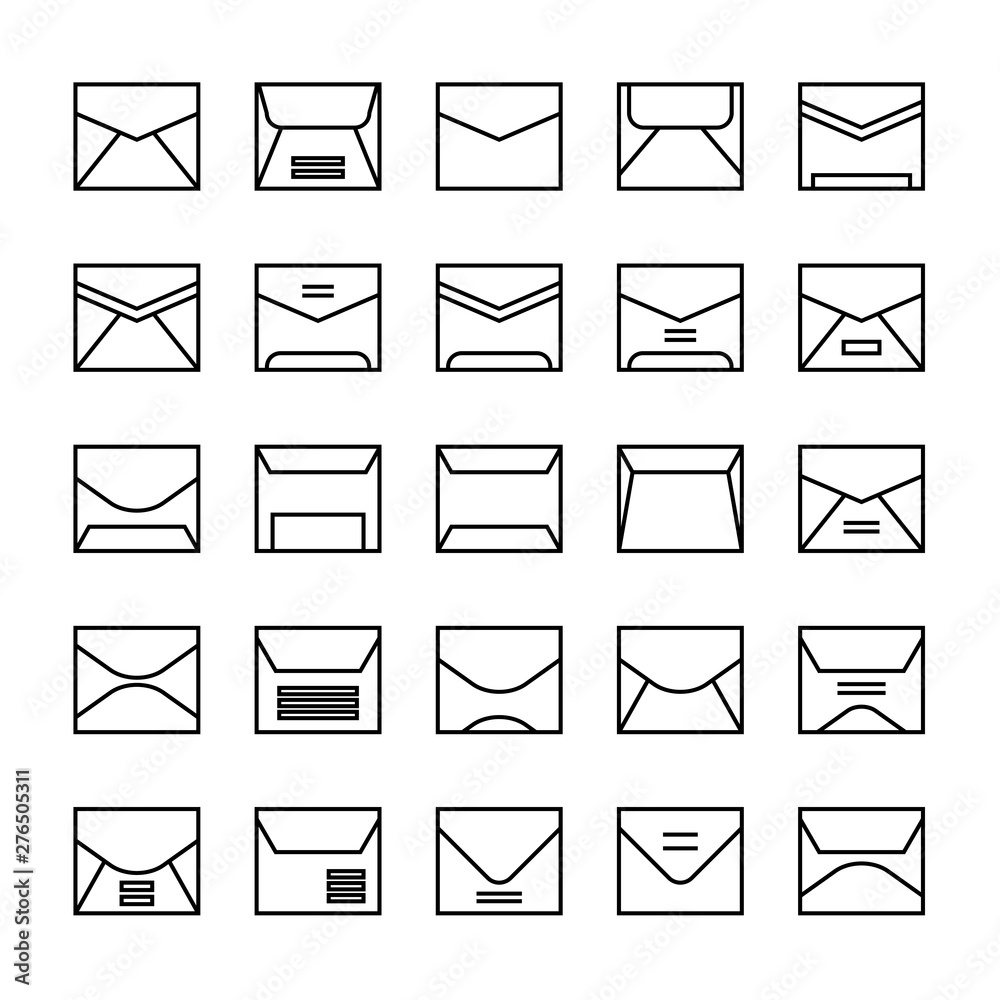 envelope, mail and letter icons set envelope, mail and letter icons set