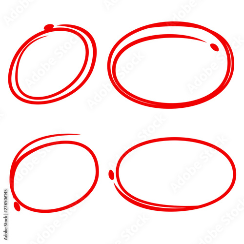 red hand drawn circle highlighter for marking text