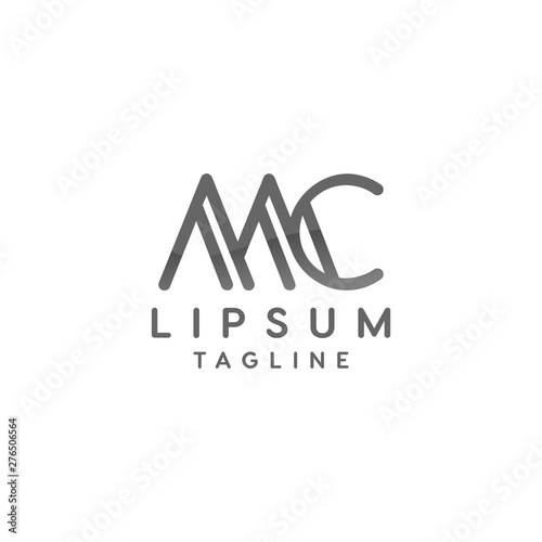 MC letter logo design template vector illustration