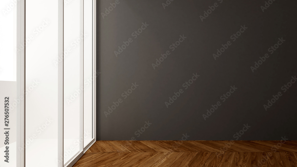 Fototapeta premium Space design for apartment room or hotel room artwork. Empty room design for artwork. 3D Illustration