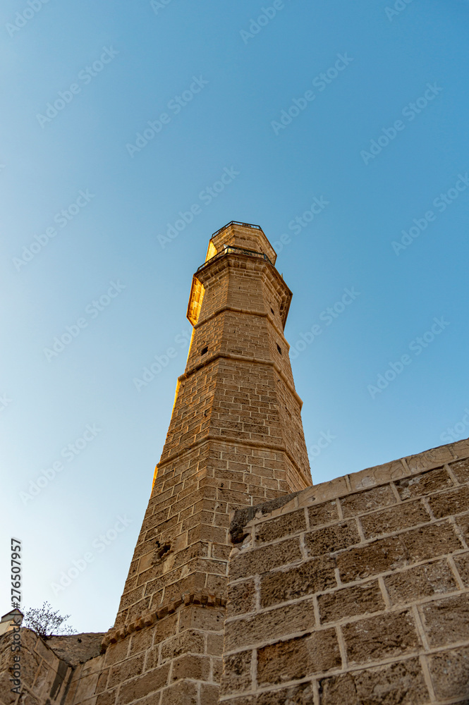 The Mahmoudiya Mosque minaret of Old Jaffa in Tel Aviv, Israel