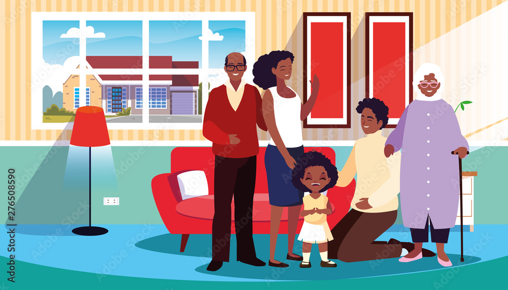 house inside with cute family members afro house inside with cute family members afro