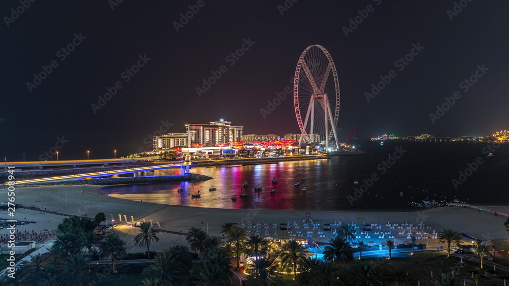 Obraz premium Bluewaters island aerial night timelapse