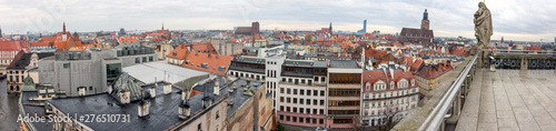 View of the city of Wroclaw from the high point. Poland