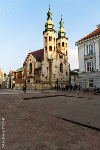 Krakow, Poland - April 2019: The Little Market Square, Krakow, Poland. Krakow - Poland's historic center, a city with ancient architecture.