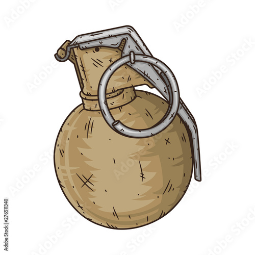 Hand grenade M67 in hand drawn style. Vector illustration.