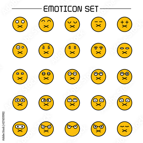 yellow face emoticon icon set © bigpa