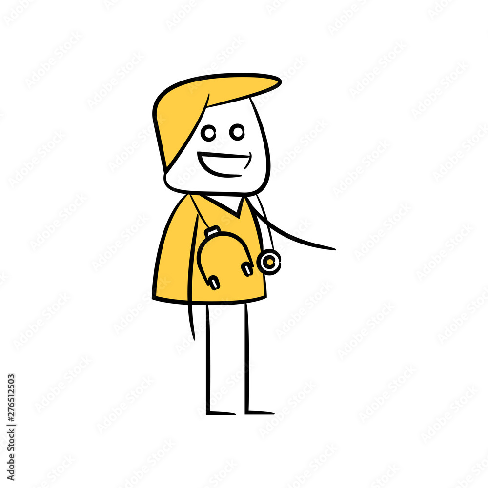 doctor character yellow stick figure 