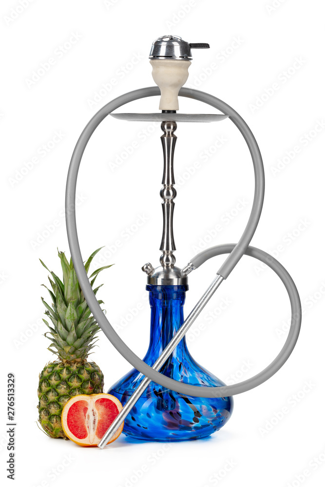 Hookah with fruits isolated on white background Hookah with fruits isolated on white background