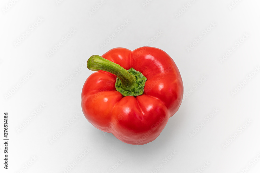 Draufsicht einer roten Paprika Draufsicht einer roten Paprika