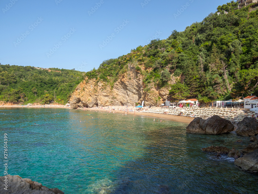 Famous Mogren beach near Budva in Montenegro