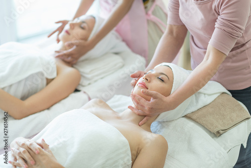 young woman receiving a massage