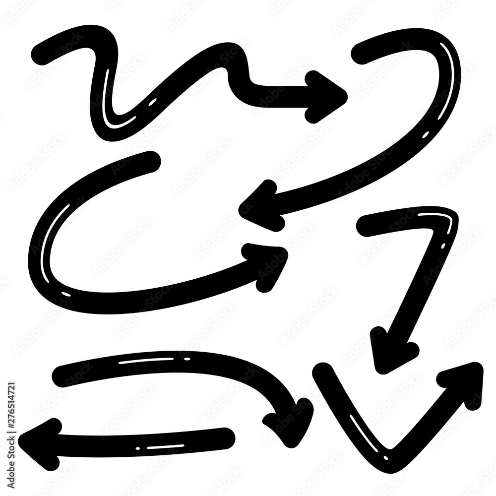 black curve arrows comic style black curve arrows comic style