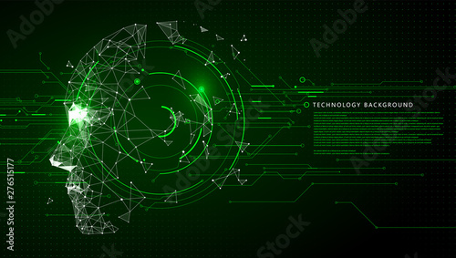 The combination of circuit and head shape, artificial intelligence, the moral of the electronic world, vector illustration.