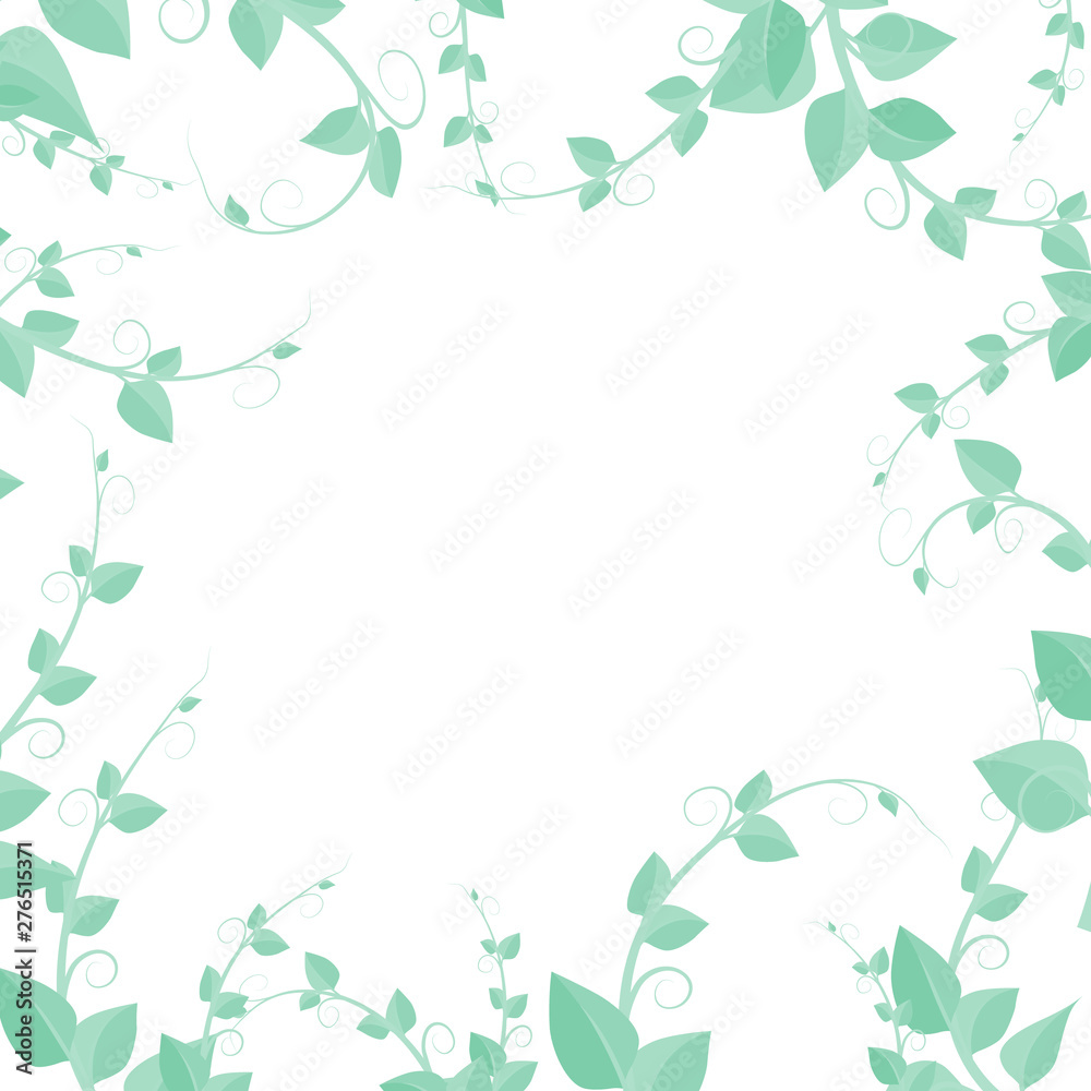Background with green branches and vines, vector