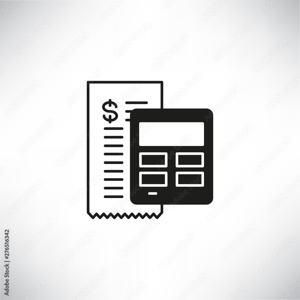 bill or receipt and calculator icon bill or receipt and calculator icon