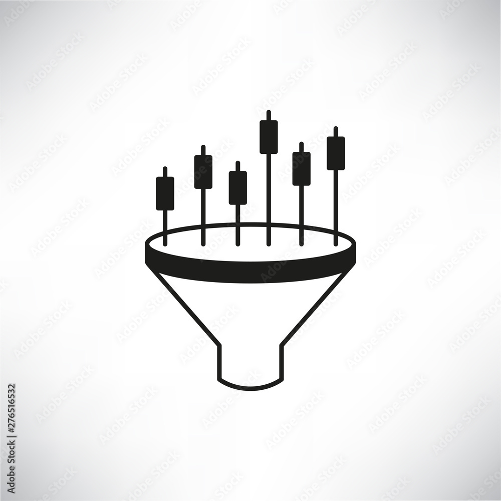 graph char and funnel icon graph char and funnel icon