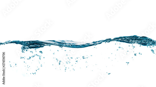 Clean blue water wave isolated on white background