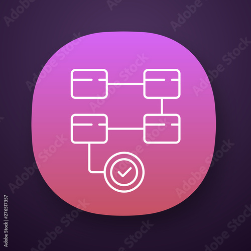 Activity diagram app icon. Workflow actions. Process map. Deployment flowchart. Problem solving stages. Movement to goal. UI/UX user interface. Web or mobile application. Vector isolated illustration