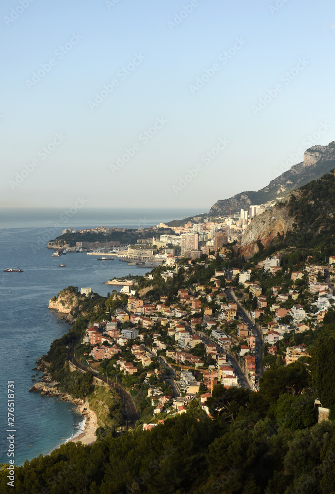 Monaco and Roquebrune-Cap-Martin, Cote d'Azur of French Riviera.