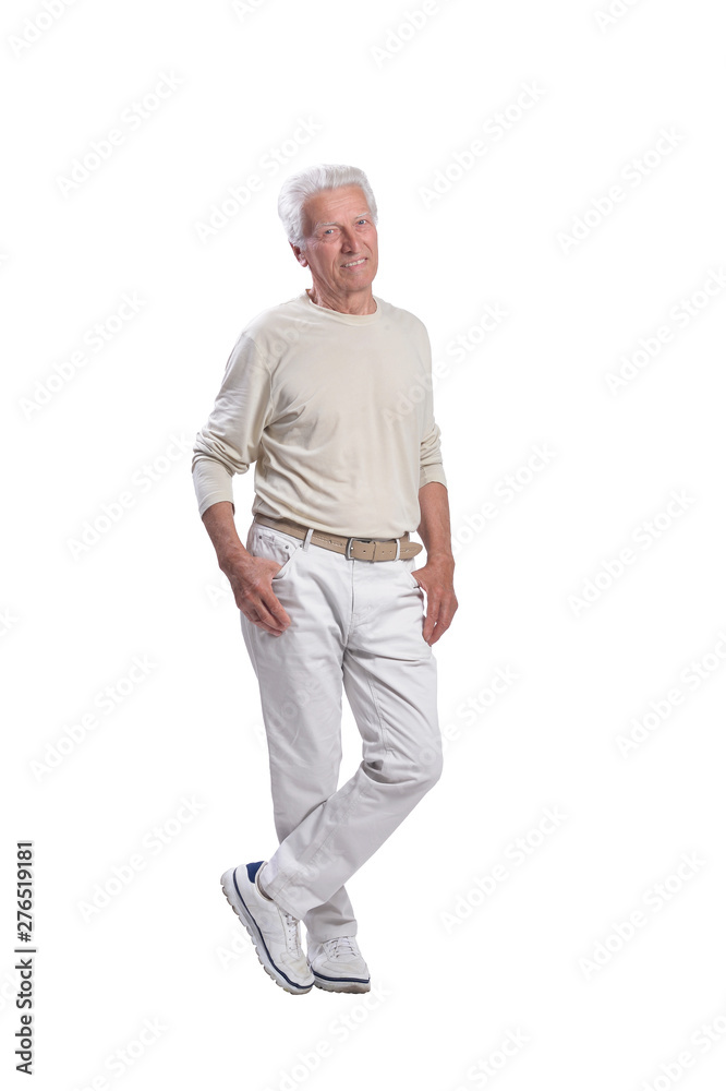 Portrait of happy senior man posing isolated Portrait of happy senior man posing isolated