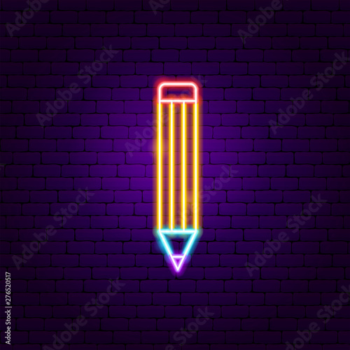 Pencil Neon Label