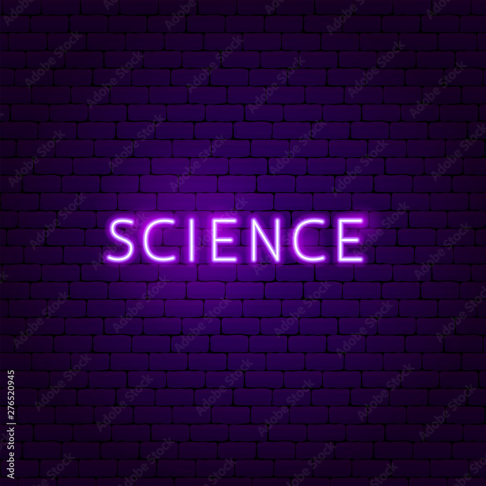 Obraz premium Science Text Neon Label