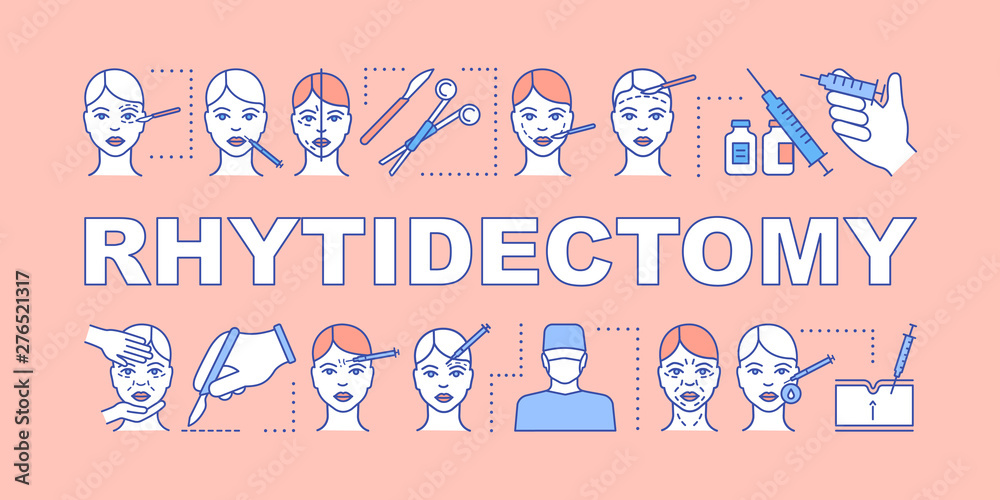 Rhytidectomy word concepts banner Rhytidectomy word concepts banner