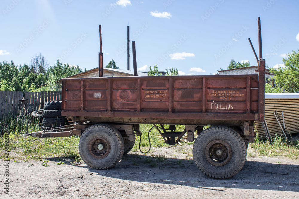Fototapeta premium Production trucks at the woodworking plant
