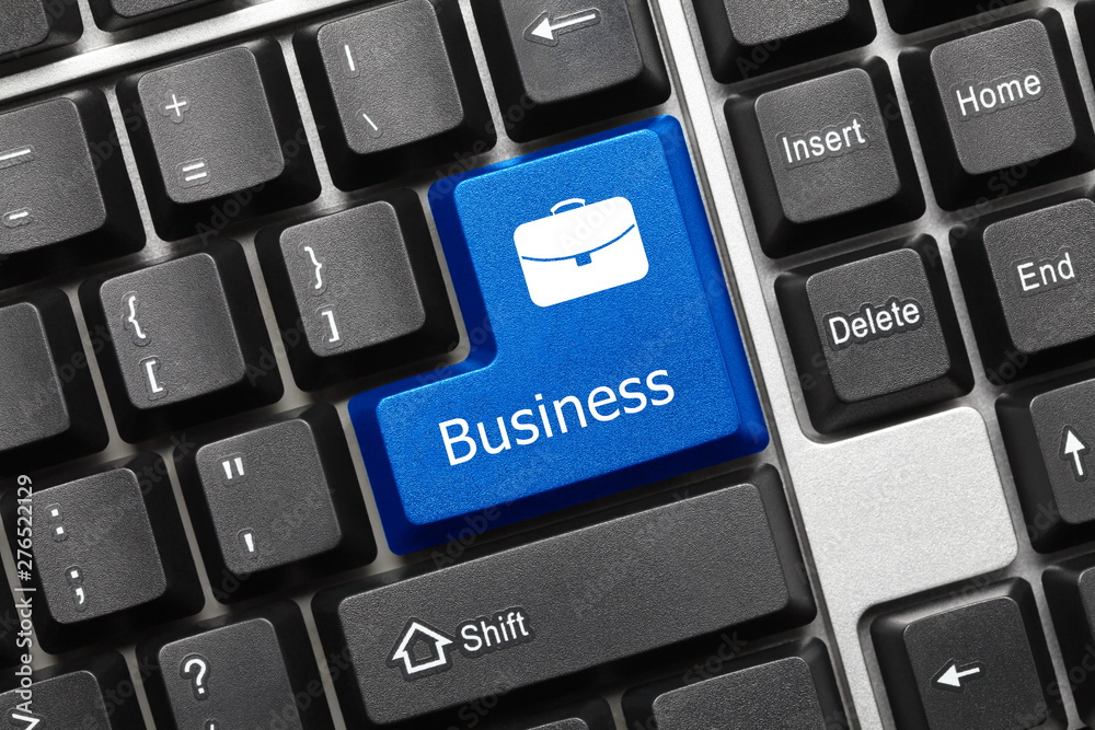 Conceptual keyboard - Business (blue key with briefcase symbol) Conceptual keyboard - Business (blue key with briefcase symbol)