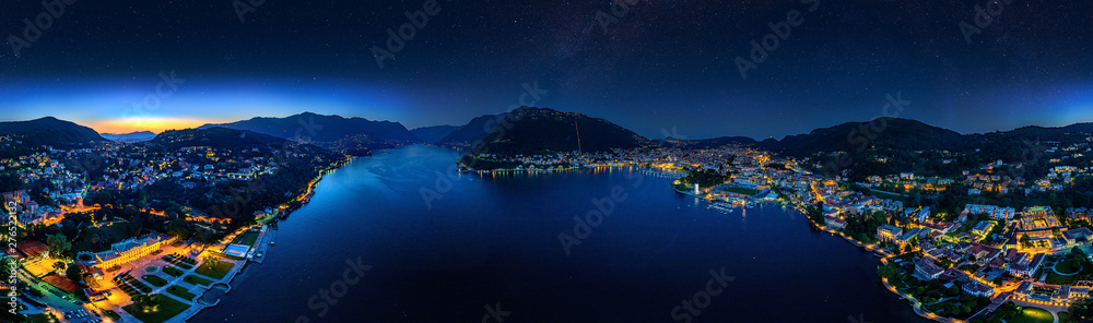 Stars over Lake Como 360° Aerial View
