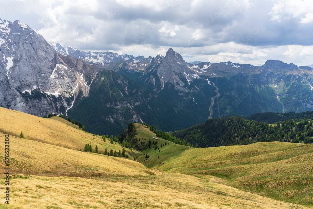 Beautiful mountain landscape of the Dolomites in June.