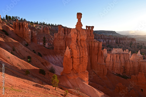 The rock formation known as Thor's Hammer in Bryce Canyon National Park, Utah, at sunrise.