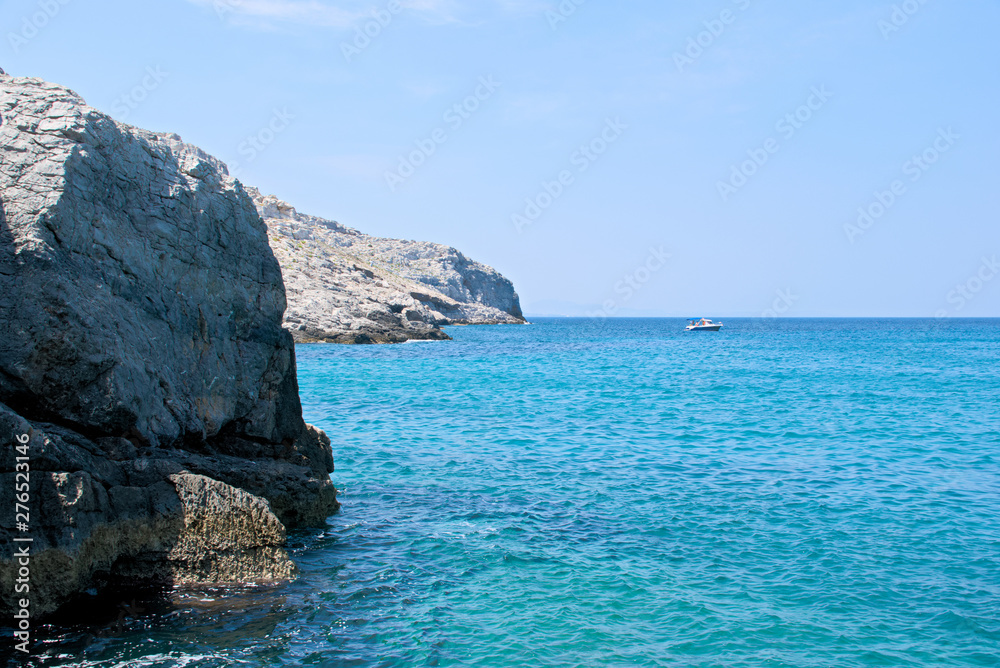Stone coast of an island