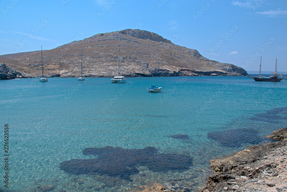 view of an island of pserimos greece