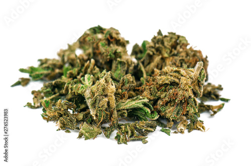 medical marijuana flower bud on white