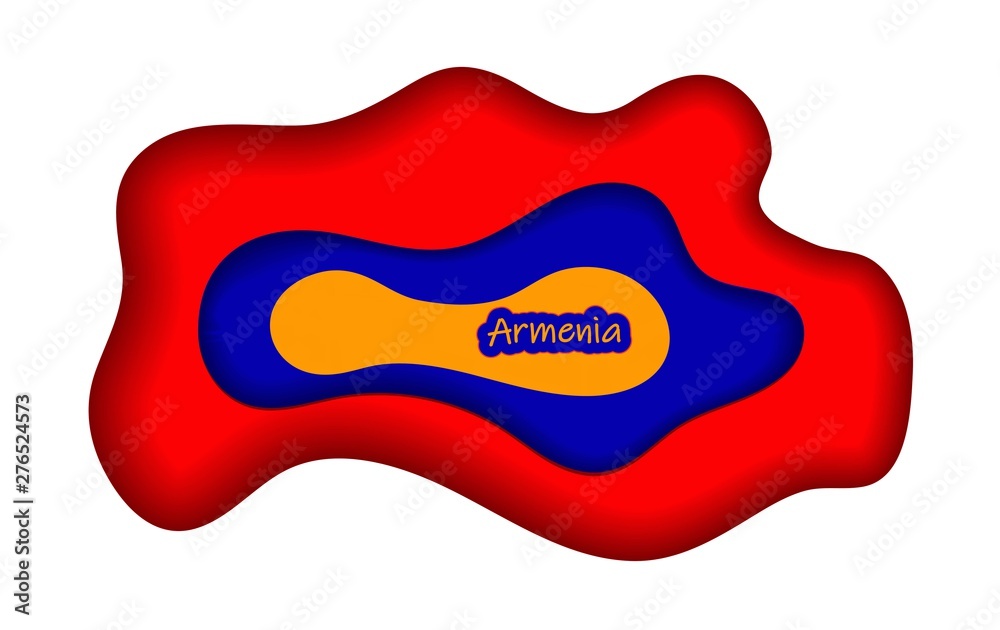 Obraz premium Congratulatory design for May 28, Republic of Armenia Day. EMBLEM, LOGO IN COLORS OF THE NATIONAL FLAG.