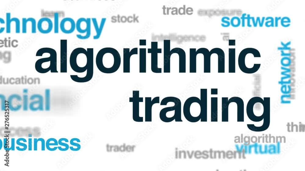 Algorithmic trading animated word cloud. Kinetic typography. Algorithmic trading animated word cloud. Kinetic typography.