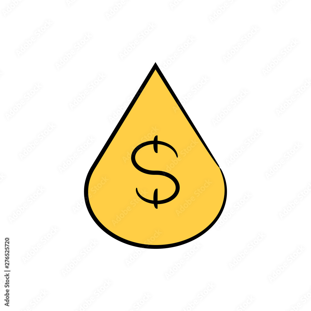 dollar sign in drop oil yellow doodle theme dollar sign in drop oil yellow doodle theme