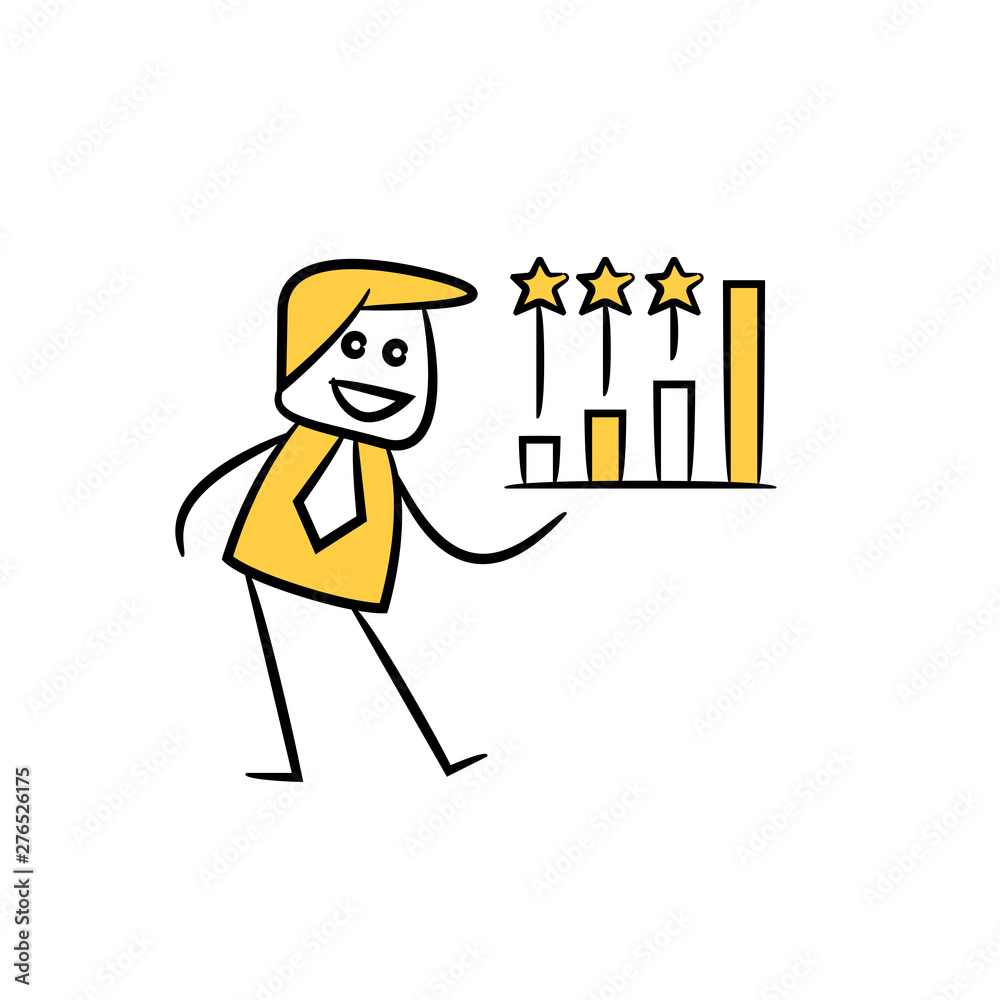 businessman-show-bar-chart-for-benchmark-ranking-concept-yellow-stick