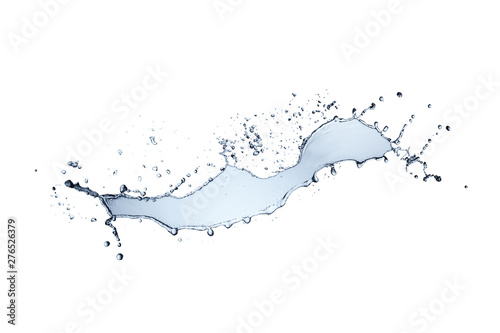 Blue water splash isolated on white background.