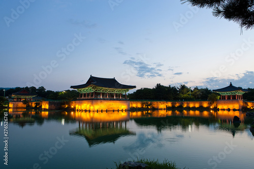 Gyeongju Donggung Palace and Wolji Pond is a famous sightseeing spot in Gyeongju-si. photo