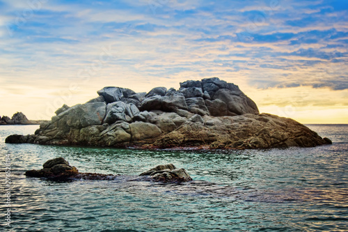 Mediterranean coast in bright colors of summer photo