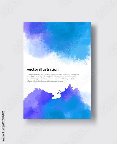 Watercolor blue sea color design banner. Abstract vector illustration. © sdmix