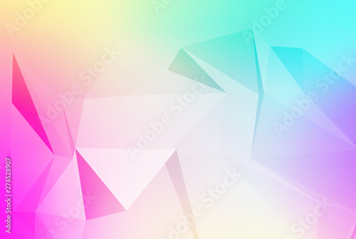 Vector art of faceted 3d crystal colorful shapes.