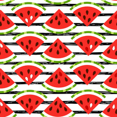 Deken met foto Watermeloen patronen Fris watermeloen patroon zomers ontwerp  © evgeniya_m