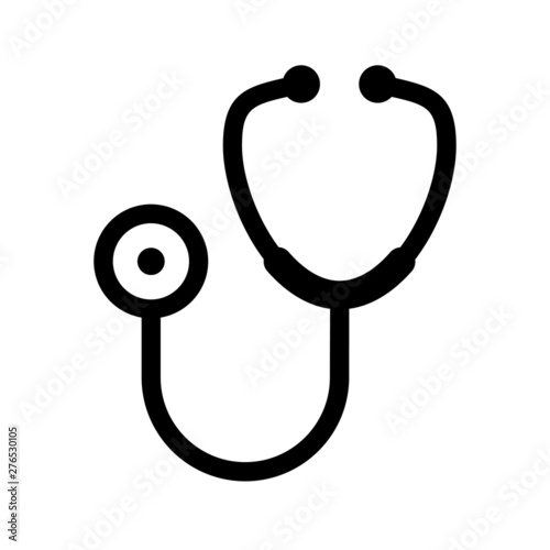  Stethoscope sign icon vector. Doctor medical illustration logo white isolated background. Hospital symbol.